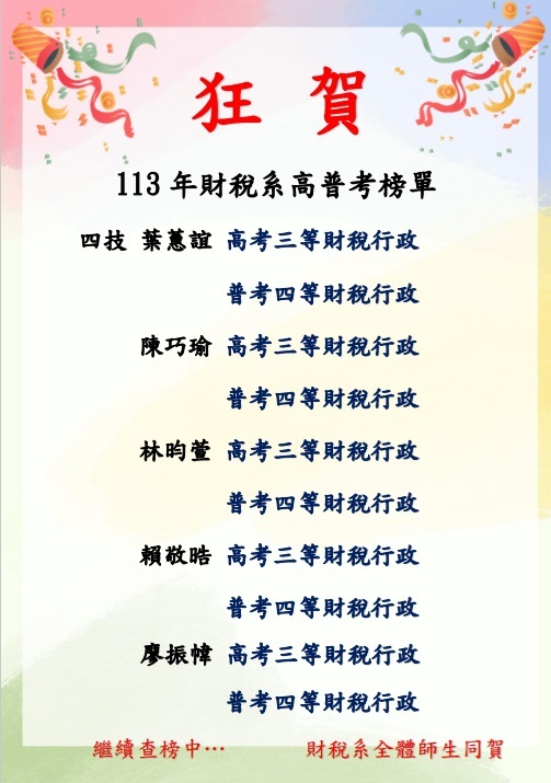 113年高普榜單-1