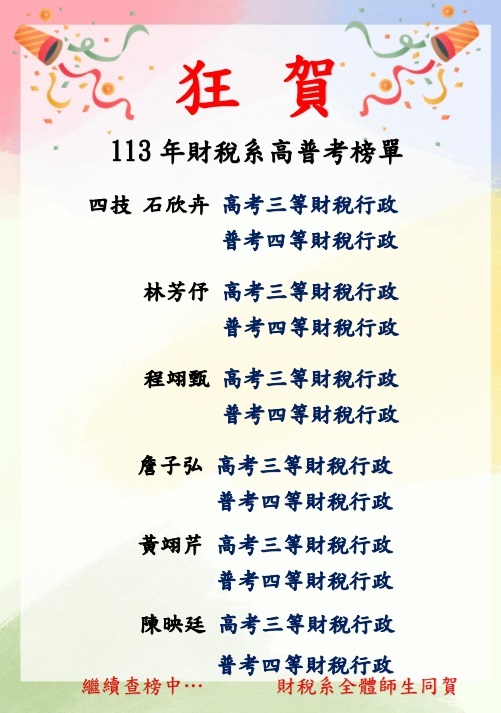 113年高普榜單-2